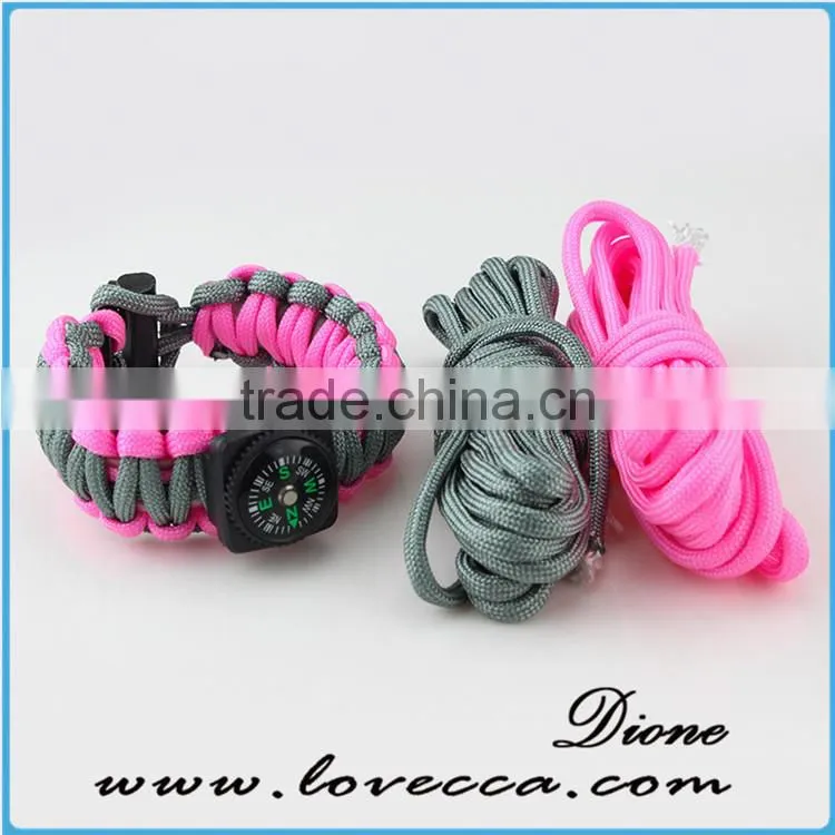 Wholesale paracord survival bracelet adjustable buckle bracelets for outdoor emergency