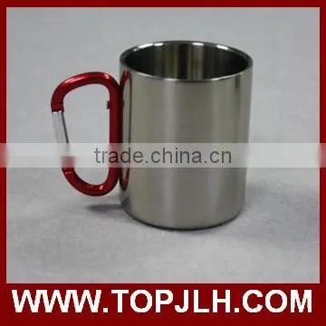 Top selling stainless steel camping carabiner handle mugs