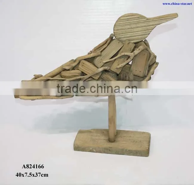carved wood animal bird decoration