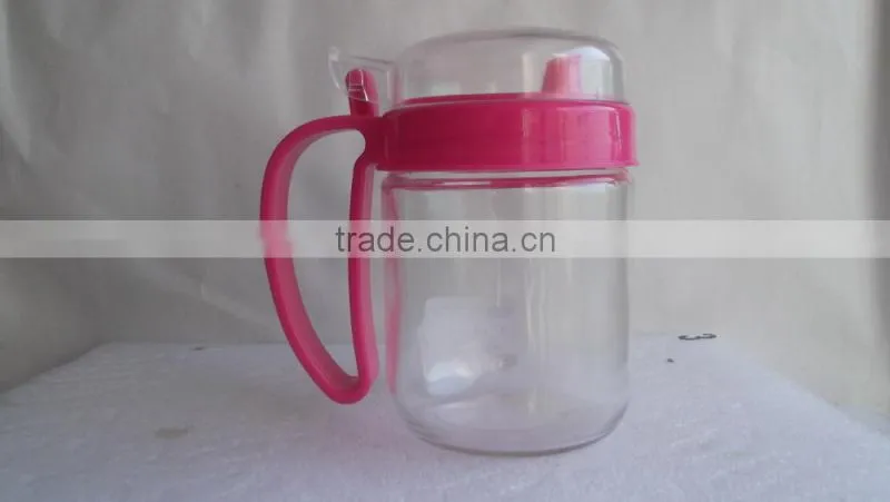 410ml 600ml 20oz glass oil bottle with colorful lids