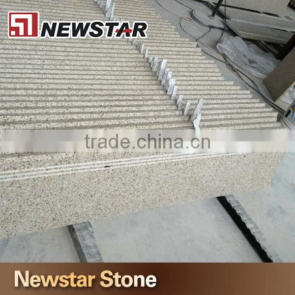 Beige color flame surface anti-slip granite step non-slip stair tile