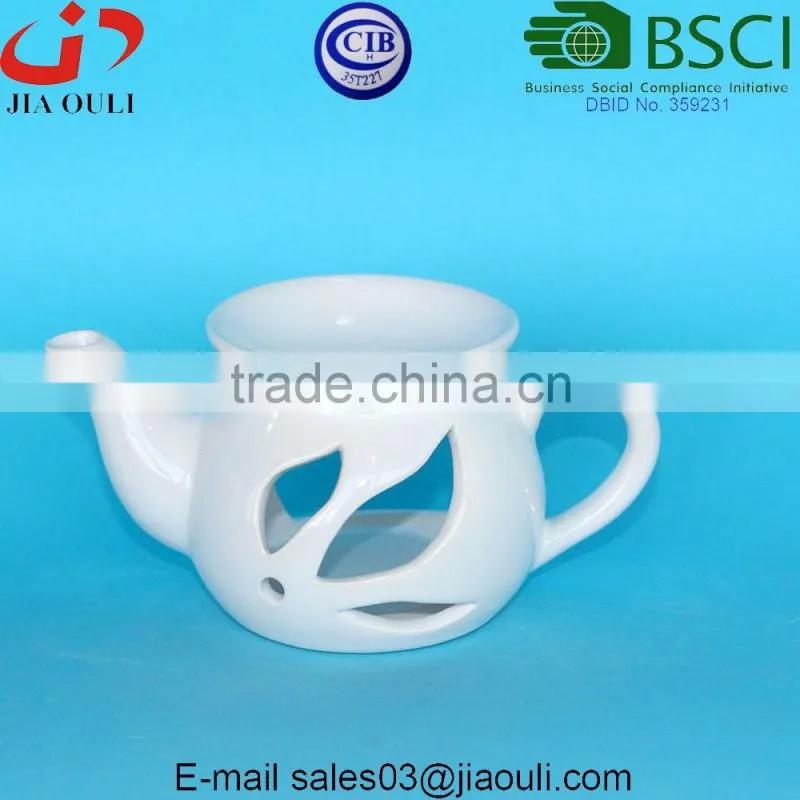 Popular sales Teapot shape Tea light Oil warmers Ceramic oil burner