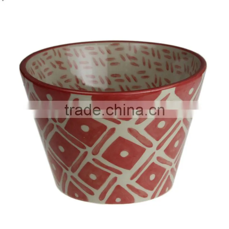 6"bule color hot sell large custom printed ceramic bowl