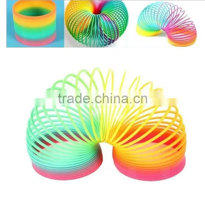 Hot Plastic Magic Rainbow Coil Spring Slinky Colorful Novelties Educational Toy
