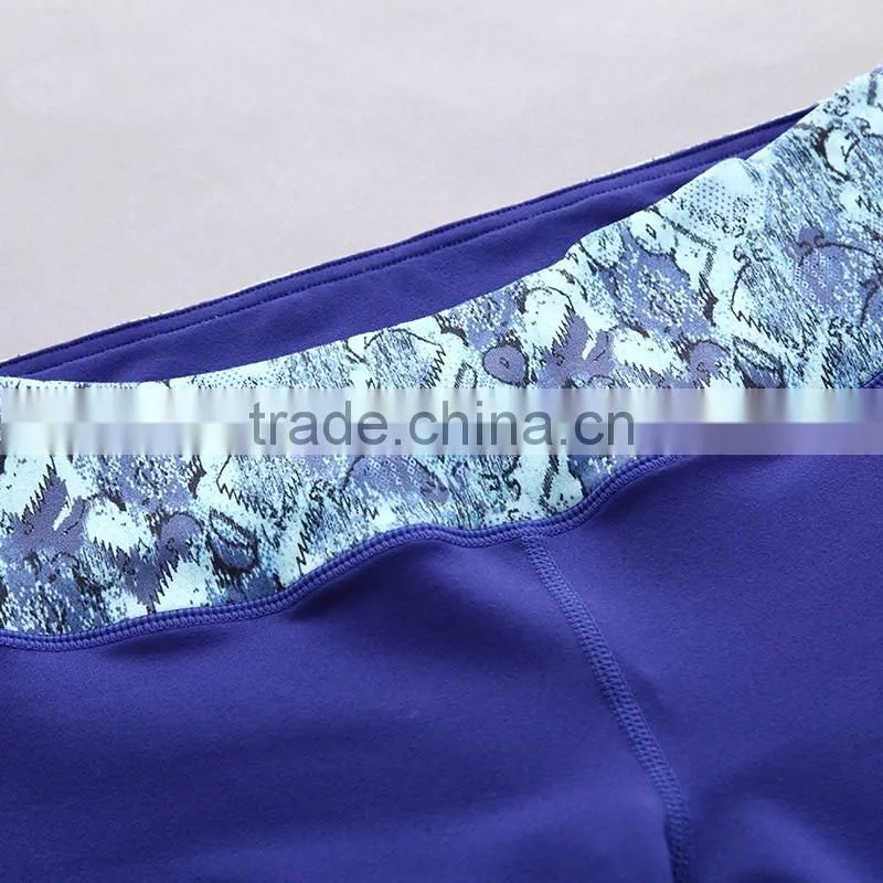 87%nylon 13%spandex super stretched women waistband printed yoga leggings