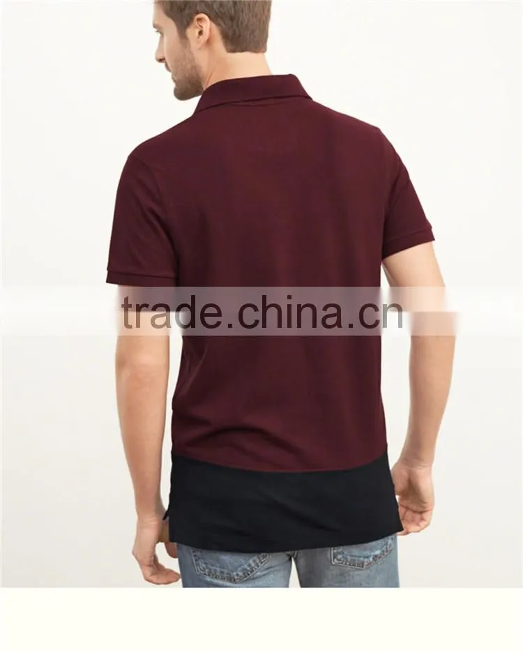 Fashion mens two color pique polo shirt men's cotton polo shirts