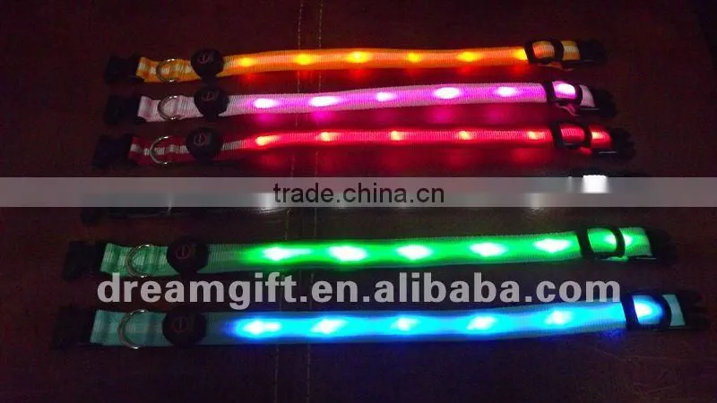2013.2014 new style second style flashing Led Dog Collar 6 pcs LED light new LED items