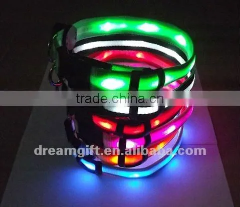 2013.2014 new style second style flashing Led Dog Collar 6 pcs LED light new LED items