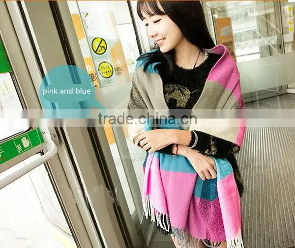 1pc Different color choice super long colorful winter warm knitting stitching scarf,shawl