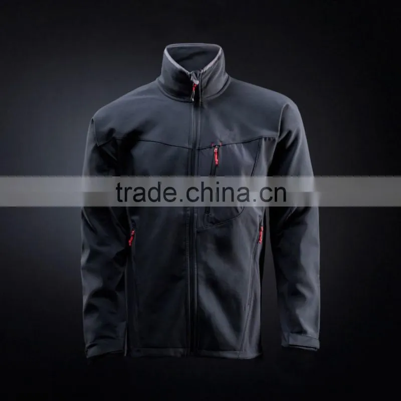 Custom Cheap Men Black Casual Business Polyester Softshell Jackets