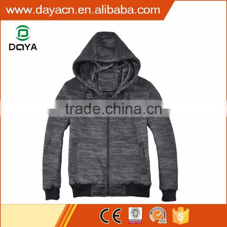 Wholesale men's custom fashion wool hoody jackets