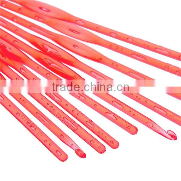 10PCs Acrylic Crochet Hook 4mm US 6 UK Size 8, 13.8cm long