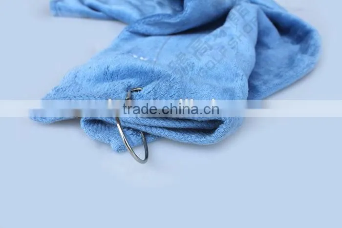 100% cotton tri-fold customized embroidered logo golf towels