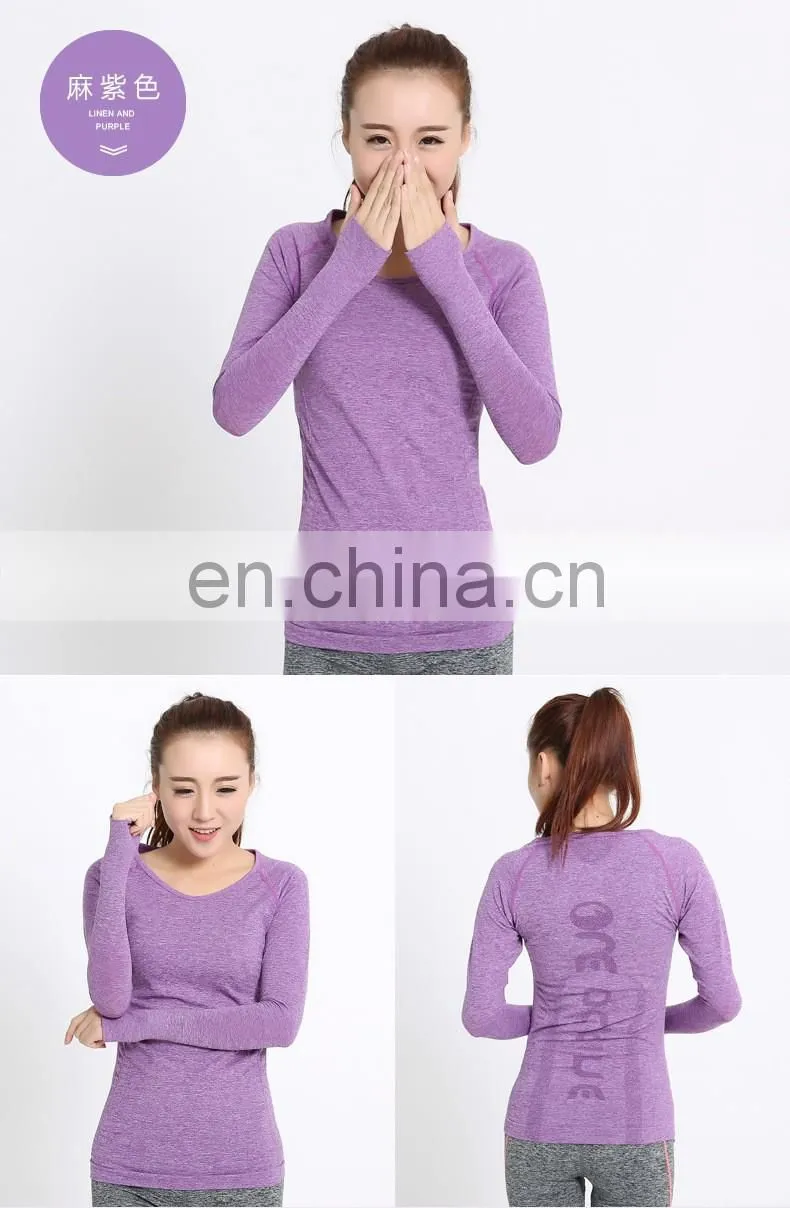 Women 's T-shirts Running Gym Wear High Elastic Tights Women's Sport Shirts Long Sleeve Shirts Fitness Women Clothes Tops