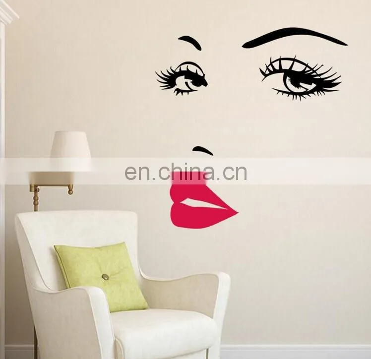 Hot Sale Beutiful Face PVC Wall/Window Sticker Home Decoration