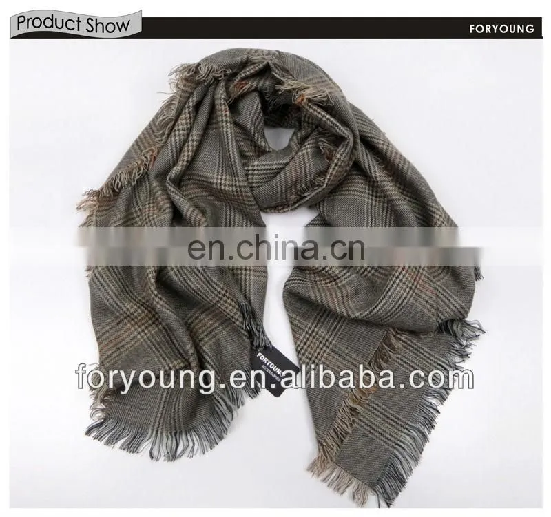 plaid acrylic winter woven shawls