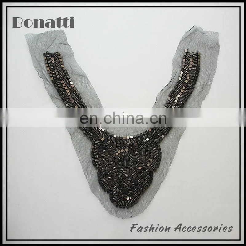 Unique design handmade applique neck trim