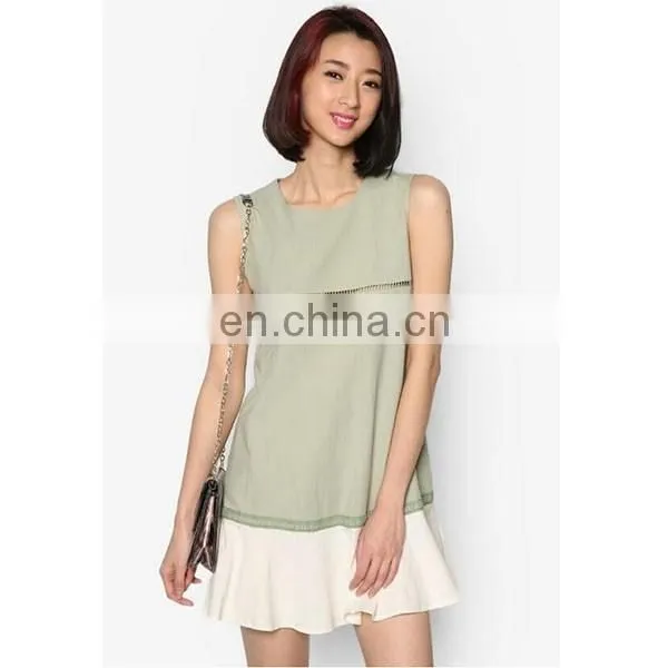 Wholesale women clothes Summer Sleeveless Dress With Layered Hem Women Dresses