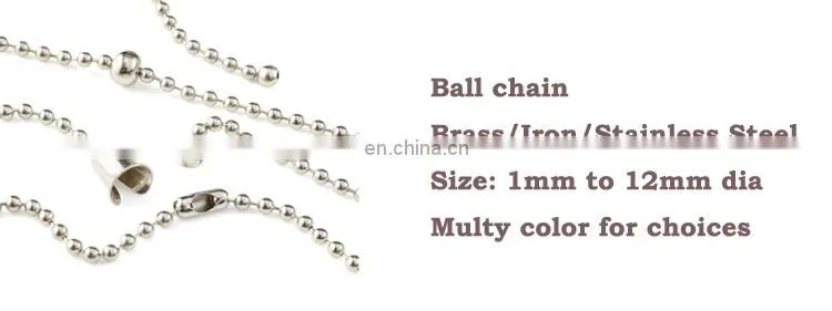 Decorative Metal Stainless Steel Ball Chain For Hang Tag In 1-12mm