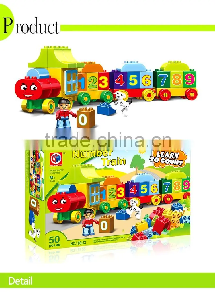 Educational number train toy connecting blocks for baby learn to count