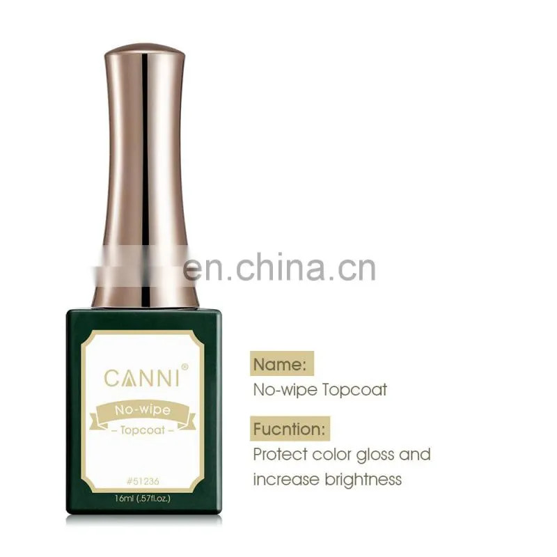 5123x CANNI Newest Shiny Glitter Topcoat Fast Dry 16ml Matte Topcoat Soak Off UV Gel Polish Private Label Varnish