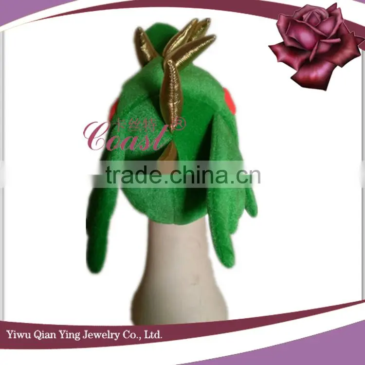 funny green adult dragon head shaped party hats