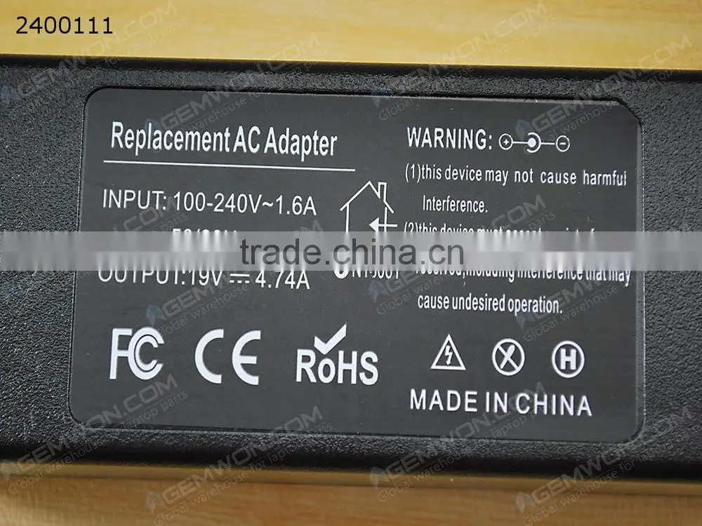 High Copy Laptop AC Power adapter for TOSHIBA 19V 4.74A 5.5*2.5mm 90W