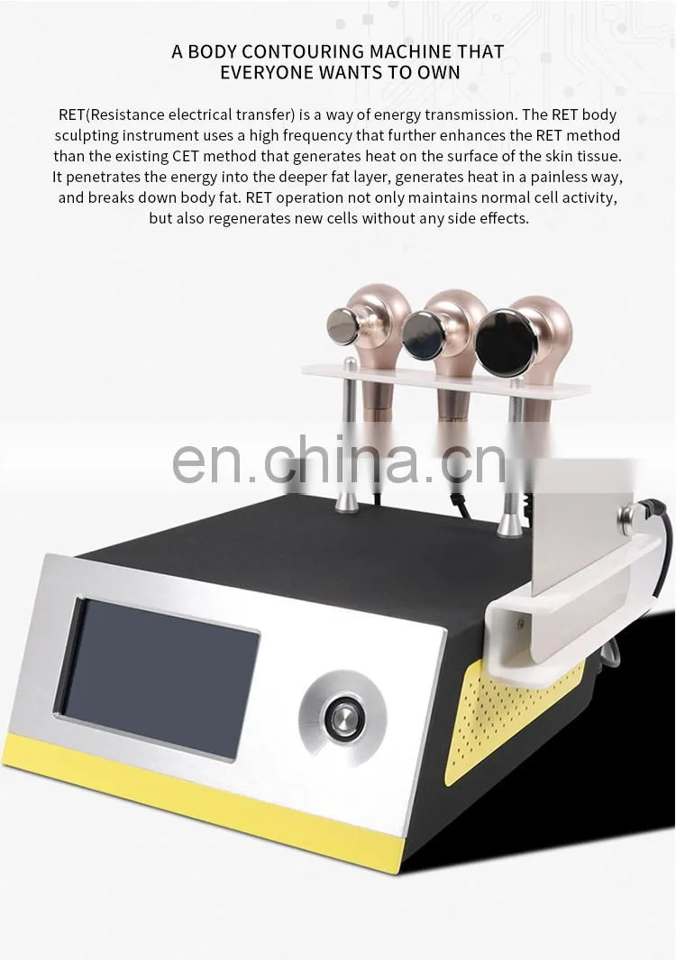 RF RET Therapy Body Slimming Machine for Body Shaping Weight Loss Skin Tightening Lymph Drainage Resistive Electric Transfer