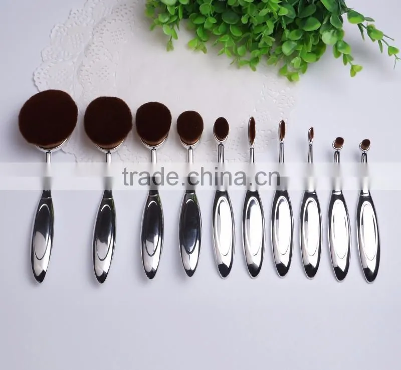 High quality facial synthetic hair powder foundation brush oval makeup brush set