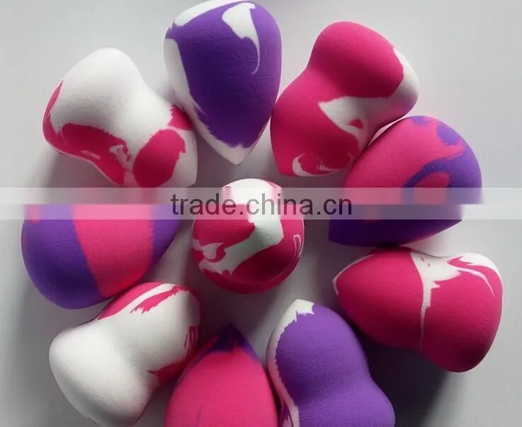 Mixed color heart shape water drop shap powder sponge cosmetic sponge