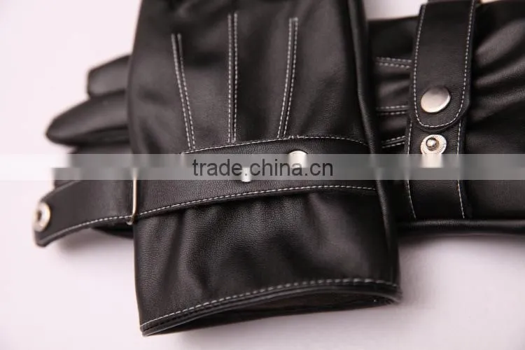 Leather Touch Screen Gloves , Use Device While Keeping Hands Warm ,Full Finger gloves