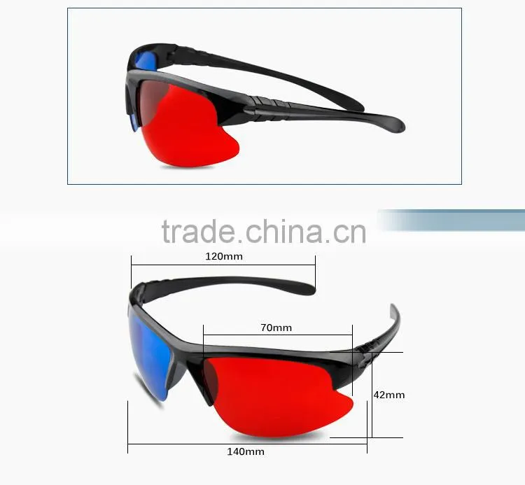 Beautiful designer plastic vision Red Blue 3d plastic glasses for cinema and tv-KX30