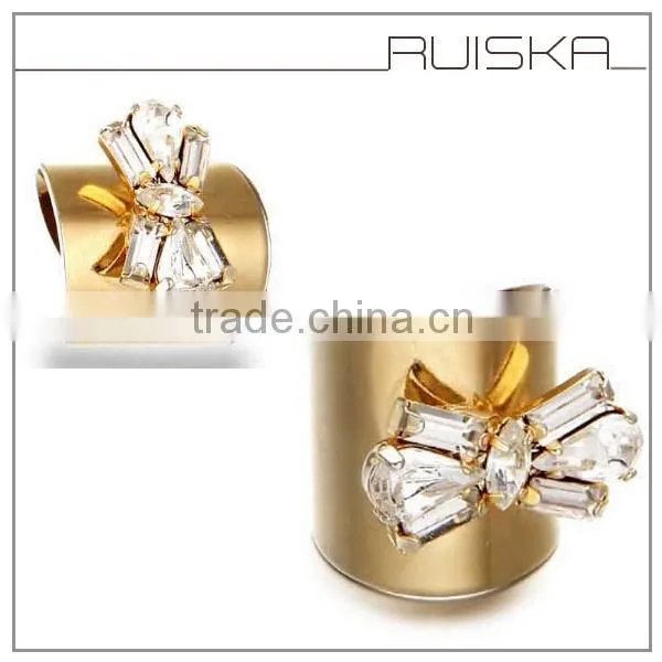 Vintage Individual Wide Golden Bowknot Ring