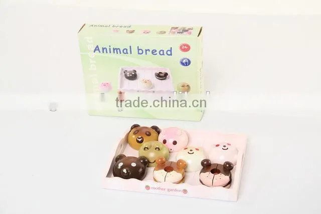 Wooden animal bread, kids kitchen toy for mother garden