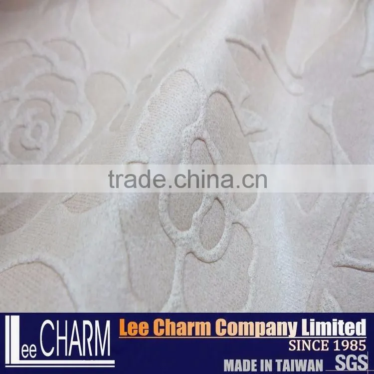 100% Polyester Rose Patterns Leather-look Fabric for Upholstery