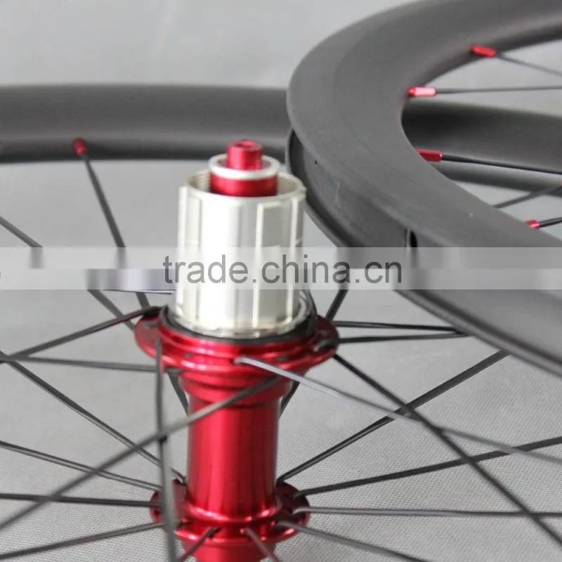 ICAN Carbon Road Bike Wheels Clincher 40/56C Basalt Brake 20/24 Holes