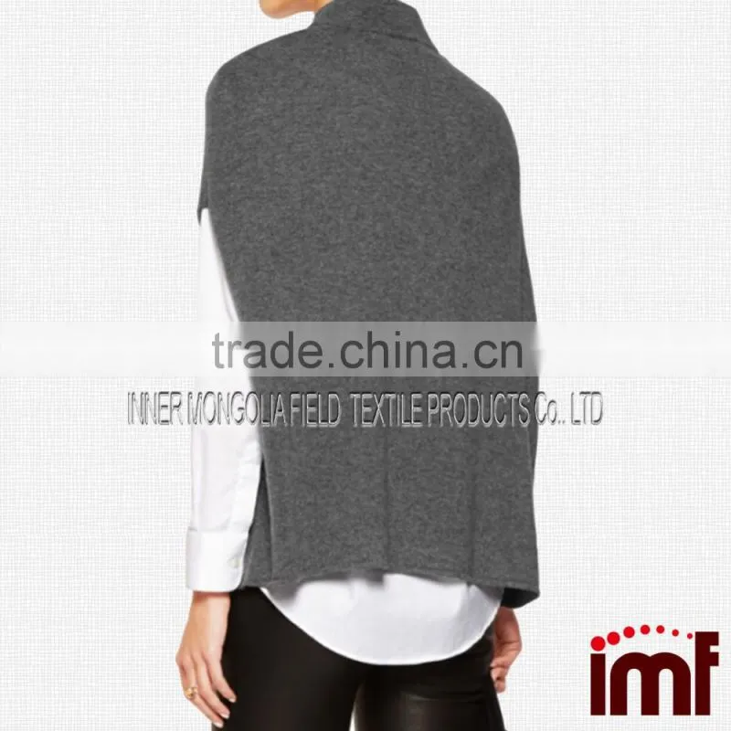Cashmere Fresh Style Solid Color Batwing Sleeveless Loose Pullover Sweater