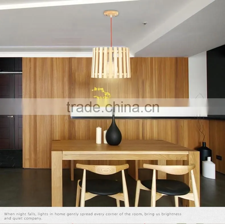 Wooden LED pendant light JK-8005B-06 Hanging Pendant Lamp Wooden Modern Style