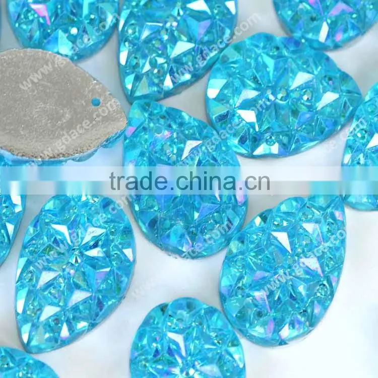 Starry Sky epoxy stone sew-on water drop Aquamarine AB all star rhinestone China Wholesale