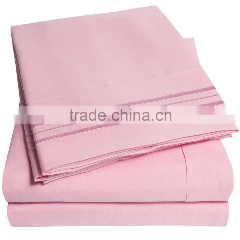 red and blue patchwork solid color microfiber and polycotton and cotton bed sheet