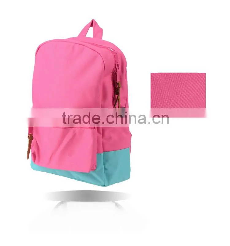 high quality backpack/pink canvas backpacks/custom school backpack for girls