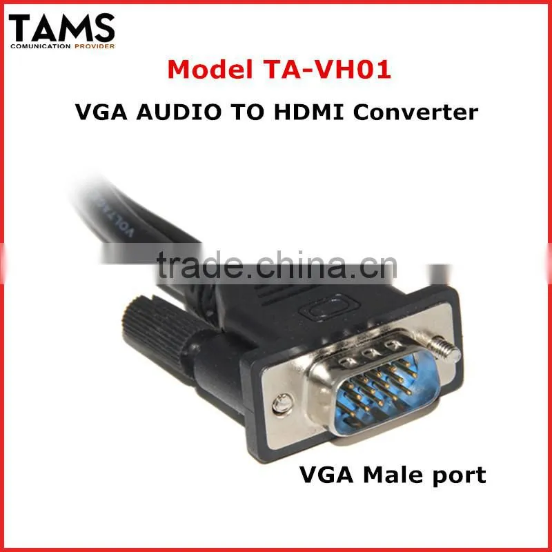 3.5mm1080P PC Laptop HD HDTV Audio Video VGA to HDMI Converter