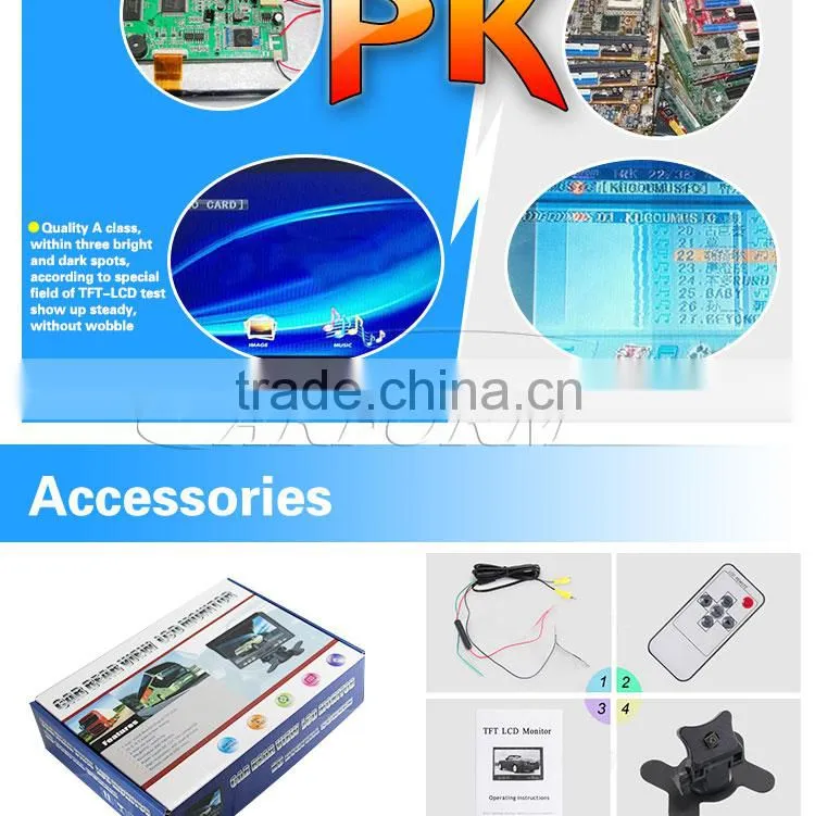 car rear view system 9 inch TFT lcd Monitor with Auto switch when back the vehicle
