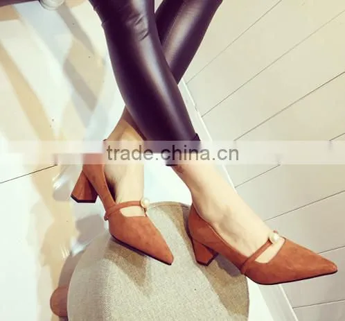 latest pointed toe cute little girls high heel shoes