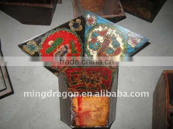 chinese antique wooden hand-painted box
