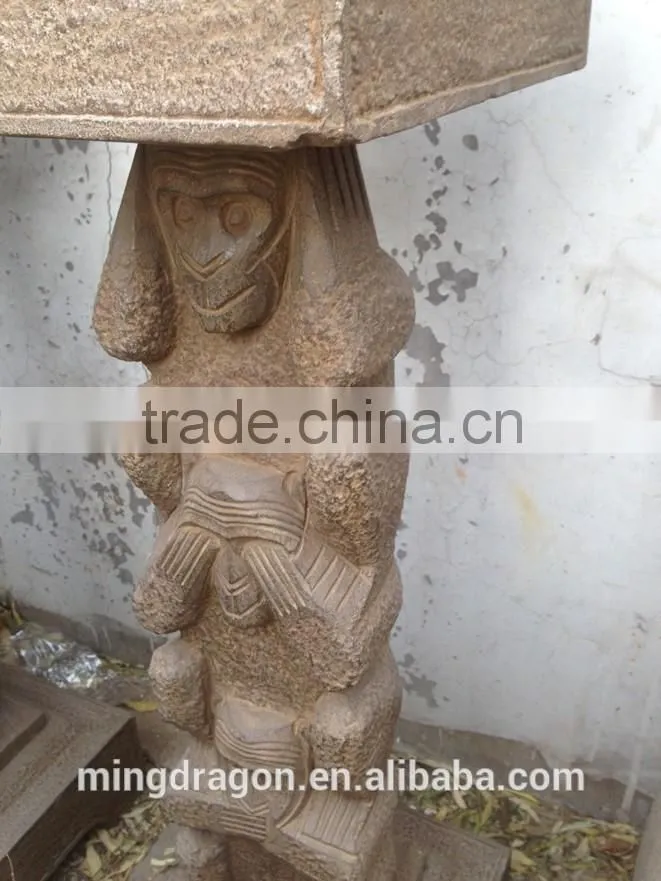 Antique garden stone monkey lanterns