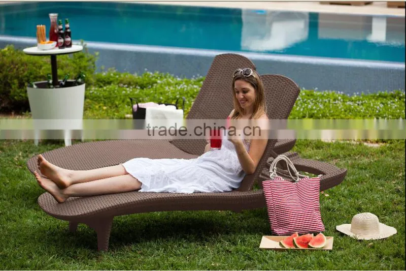 Peacock Rattan Chair PE Cane Wicker Sun Lounger(DH-3665)