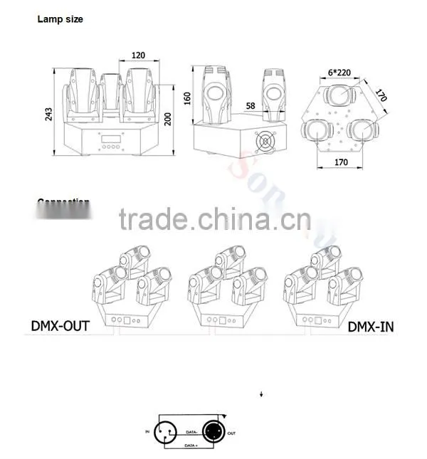 3 heads 3X10W led moving head used stage lighting for sale
