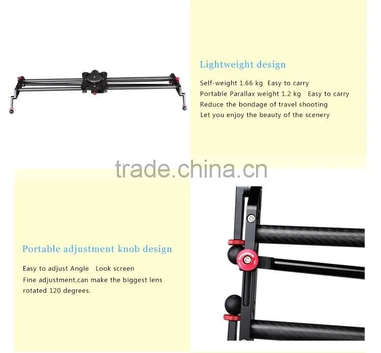The cheapest manufuctured with powerful function camera motorized 120cm carbon fiber camera slider with time lapse function