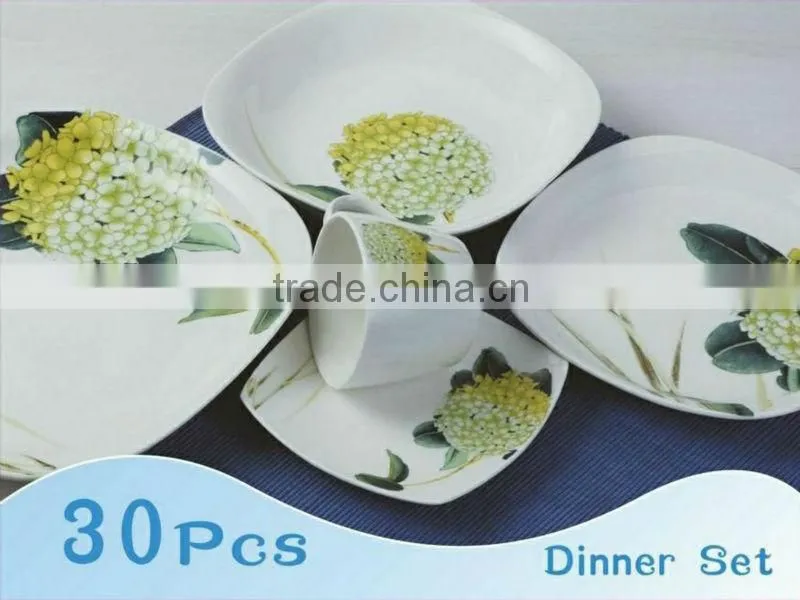 30pcs square porcelain dinner set